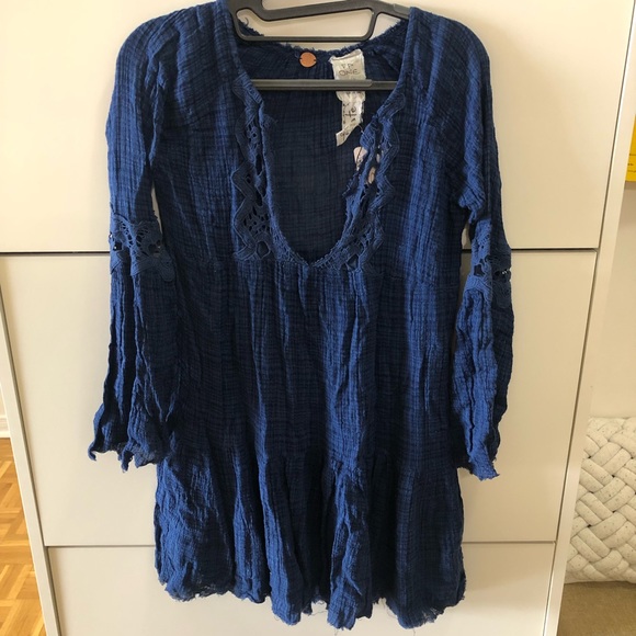 Free People FP ONE beach cover up mini dress XS NWT - Picture 1 of 9